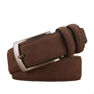 Cinturón de Cuero Genuino de Gamuza de Lujo Vintage, Diseño Minimalista, Estilo Casual y de Negocios para Hombre, con Hebilla de Pin, en Oferta - Product Image 2