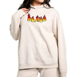 Sudadera con Capucha Extra Grande Unisex de Algodón French Terry con Estampado de Logotipo de Llama, Ropa Casual de Otoño con Diseño de Bolsillo Frontal - Product Image 1