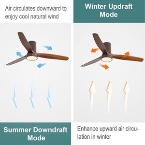 Ventilatore da soffitto a LED da 52 pollici con telecomando e pale in legno massello - Product Image 4