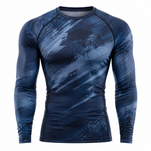 เสื้อรัดรูปแขนยาวระบายอากาศได้ดี ผลิตจากโพลีเอสเตอร์/สแปนเด็กซ์ 300 กรัม รับผลิตตามแบบทีม OEM ชุดออกกำลังกาย ชุดฟิตเนส - Product Image 1
