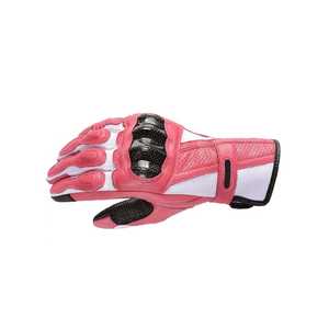 Guantes de Motocicleta de Cuero Rosa Ecológicos con Dedos Táctiles, Estilo Deportivo, Largos hasta la Muñeca, Sin Forro, para las Cuatro Estaciones - Product Image 4