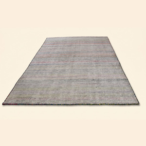 Tapis DECORDEC en laine tuftée à la main, à poils épais, texturé, moderne, antidérapant, écologique, gris mat, multicolore, à rayures, en filigrane de bronze - Product Image 2