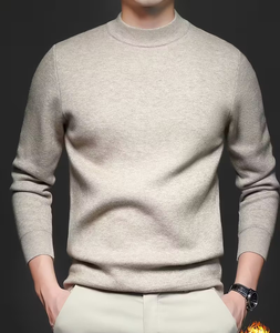 Men's Crew Neck Polyester Terry Fabric Breathable Pullover Solid Color Casual Oversized Fit Winter Wear - Product Image 5