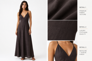 Linen Maxi Dress Women Summer Spaghetti Strap Dress Backless V Neck Sun Dress Sleeveless <b>Beach</b> <b>Kaftan</b> Dress Luxury With Pockets - Product Image 6