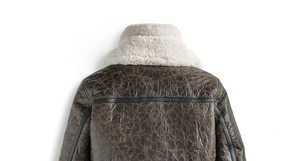 Leather Bomber <b>Jacket</b> Thin Winter Vintage Inspired Style Real Leather Durable Craft <b>Warm</b> <b>Men</b> Outerwear Fashionable Front - Product Image 2