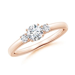 Anillo de Compromiso con Tres Diamantes Redondos de Laboratorio de 0.52 Ct, Plata de Ley 925 y Oro Sólido de 14K, Proveedor Mayorista OEM ODM - Product Image 2