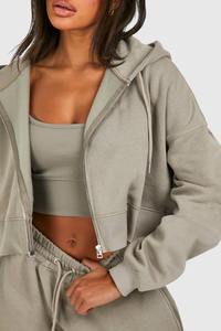 Ensemble de survêtement sport décontracté automne-hiver 2026 pour femme – Haut court à manches longues taille haute respirant pour la course, le yoga et le jogging avec capuche - Product Image 3