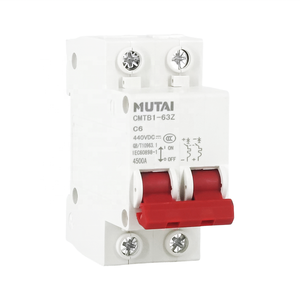 MUTAI Factory C6 6A <span class=keywords><strong>Precio</strong></span> 6 16 32 <span class=keywords><strong>40</strong></span> 50 63 <span class=keywords><strong>AMP</strong></span> Solar 250V a 1000V <span class=keywords><strong>Disyuntor</strong></span> en miniatura 1P 2P DC MCB - Product Image 1