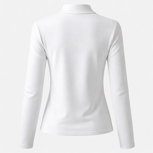 T-shirt à col montant et manches longues personnalisé pour femmes - Fabricant OEM avec faible MOQ - Product Image 2