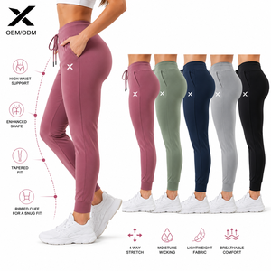 Pantalones Deportivos X Sports City para Mujer, Corte Ajustado, Cintura Alta con Cordón, Color Sólido, Largura hasta el Tobillo - Product Image 3