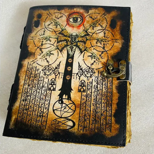 Carnet en cuir personnalisé A6 à spirales avec couverture magnétique, écologique, imprimé noir et blanc, carnet de croquis vintage, cadeau pour étudiants - Product Image 5