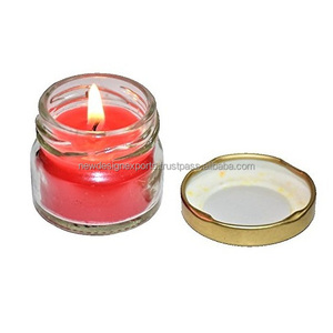 Artisanal <b>Miniature</b> Jar Candle – Luxury 30g Scented Glass Votive with Gold Lid - Product Image 3