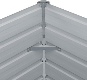 Bac à plantes en acier galvanisé gris pour jardin domestique, jardinière surélevée en métal pour jardinage extérieur - Product Image 3