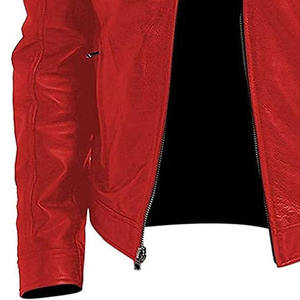 Chaqueta de Cuero para Hombre, Corte Ajustado, Abrigo de Invierno y Otoño, Cierre de Cremallera, Manga Larga, Estilo Motero, Ropa Transfronteriza - Product Image 6
