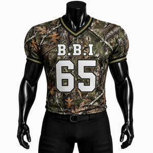 Tenue de football américain personnalisée, noire, grise, anthracite, rembourrée, grande taille, manches courtes, anti-humidité, col en V, 100 % polyester, haute qualité - Product Image 6