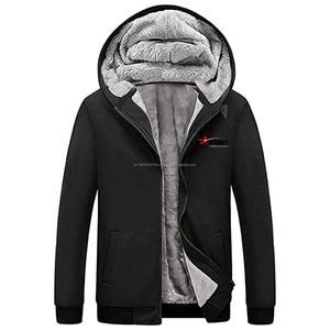 Sweat à capuche en polaire vierge épais surdimensionné de haute qualité 300 grammes 100% polyester hommes hiver brodé - Product Image 5