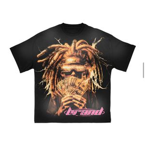 Camiseta de cuello redondo de diseño personalizado y alta calidad para hombre, impresa con serigrafía, ligera, de corte holgado, de jersey sólido de 220 gramos. - Product Image 1