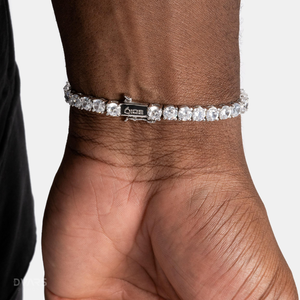 Bracelet tennis en moissanite certifié, testé au diamant, en argent sterling 925, bijoux de luxe glacés avec sertissage griffe - Product Image 5