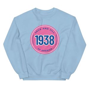 Women <b>Sky</b> <b>Blue</b> 1938 Graphic Crew Neck Long Sleeve Sweatshirt Cotton Pullover Casual Daily Fashion <b>Top</b> Jack and Jill Inspired - Product Image 1