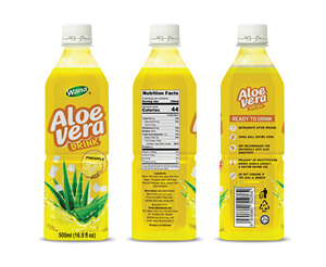 Boisson saine à l'aloe vera naturelle premium avec ananas 500ml Bouteille PET stérilisée |   WANA Beverage, fabricant vietnamien - Product Image 1