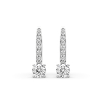 Boucles d'oreilles de mariage en or massif 18 carats avec diamants naturels 1,46 carat taille brillant certifiés IGI, bijoux fins de qualité supérieure pour femme