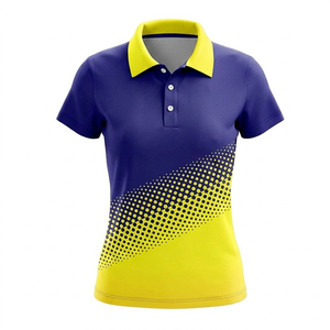 Premium Custom Sports Women Polo <b>Shirt</b> High Performance Breathable Quick Dry Athletic Uniform Gradient Design Short Sleeves - Product Image 1