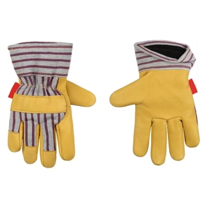 Gants de travail en cuir de vachette grainé haute performance, résistants à l'abrasion, doux et confortables, pour usage domestique et professionnel. - Product Image 1
