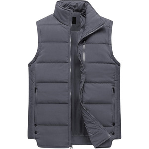 Men Autumn Puffer Vest Sleeveless <b>Quilted</b> <b>Waistcoat</b> Windproof Zip Up Warm Casual Outerwear Solid Color Stand Collar - Product Image 5