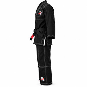 Kimono de Jiu-Jitsu Brésilien Noir le Plus Vendu, Logo Personnalisé, 100% Polyester Respirant, Unisexe Adulte, Coupe Ample, Tissu Perlé 440g - Product Image 3