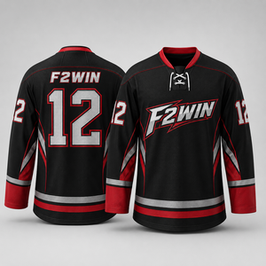 เสื้อฮอกกี้น้ำแข็ง F2WIN สำหรับผู้ชาย สีขาว น้ำเงิน แดง แบบซับลิเมชั่น แขนยาว ระบายเหงื่อได้ดี ทรงปกติ เสื้อผ้าสำหรับผู้ใหญ่ ขายส่ง - Product Image 4