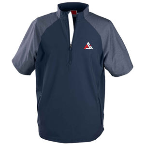 Chaqueta de béisbol para hombre de manga corta con cremallera completa, personalizada para calentamiento y bateo en jaula, para equipos de adultos - Product Image 3