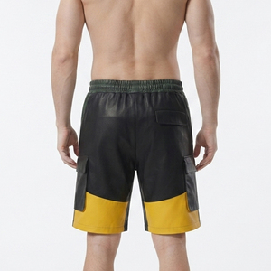Premium Men's <b>Leather</b> <b>Shorts</b> Manufacturer Men's <b>Leather</b> <b>Shorts</b> with Side Pockets Mens <b>Leather</b> <b>Short's</b> With Elastic High Waist - Product Image 2