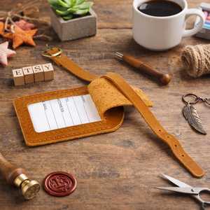 ป้ายแท็กกระเป๋าเดินทางหนังแท้ขายส่ง ป้ายปิดข้อมูลส่วนตัว ป้ายกระเป๋าเดินทาง ป้ายโลโก้สั่งทำ ป้ายติดกระเป๋าเดินทาง รุ่น LMP-0303 - Product Image 6