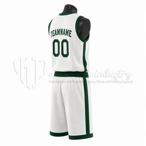 Conjunto de Uniforme de Baloncesto Blanco y Verde Personalizado, Fabricante de Marca Privada OEM ODM - Product Image 5