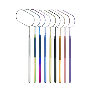 Professional Multi-Color Custom Logo Personalized Lighted Handheld <b>Square</b> Stainless Steel Eyelash Extension <b>Mirror</b> Silver Finish - Product Image 1