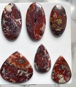 พลอยอะเกตธรรมชาติแบบ Crazy Lace Cabochon แบบหลังแบน ขายส่งจำนวนมาก สำหรับทำเครื่องประดับ DIY แหวน จี้ - Product Image 4