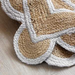 Tapis en jute festonnés personnalisés en gros, tapis faits main écologiques de style bohème pour entrée ou salon, commandes en gros - Product Image 6