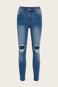 Pantalones Vaqueros de Mezclilla Ajustados de Cintura Alta con Estampado Digital Casual para Mujer, Estilo Moderno y de Alta Calidad - Product Image 2