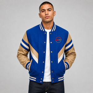 Best Quality Men Varsity Jacket Custom Logo Soft Comfortable Casual Baseball Bomber Streetwear Varsity Jacket High Quality - Product Image 1