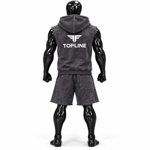 Ensemble décontracté d'été pour homme : sweat à capuche sans manches et short en coton tricoté respirant, couleur unie, vente en gros - Product Image 2