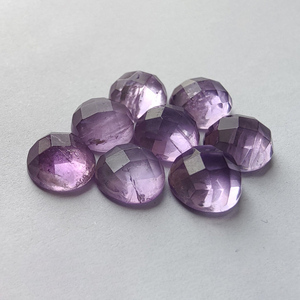 Ametyste naturelle de qualité AAA+ - Pierre précieuse ronde à taille rose calibrée pour bijoux, tailles personnalisées disponibles - Product Image 4