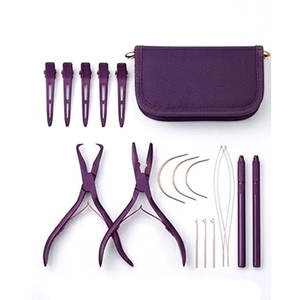 Kit complet d'outils pour extensions de cheveux en acier inoxydable, outils d'installation de micro-anneaux, outils professionnels pour l'ajustement des extensions de cheveux - Product Image 2