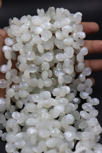 AAA White <b>Moonstone</b> Pear Beads Faceted Pear Shape 10x13 mm 9.5 Inches Briolette Beads For <b>Jewellery</b> Making - Product Image 4