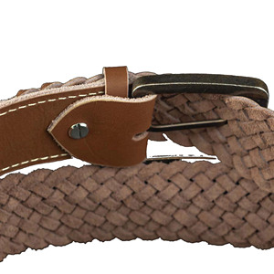 Cinturón Trenzado Casual para Hombre, Color Bronceado, con Logotipo Personalizado 2026, Cuero Genuino de Alta Calidad con Hebilla de Aleación, Venta al Por Mayor OEM, Patrón Tejido - Product Image 3