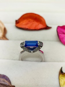 Celestial Blue Sapphire Quartz <b>Ring</b> Elegant Crystal Gemstone Jewelry Statement Fashion Gift <b>for</b> Women <b>Girls</b> Engagement <b>Ring</b> - Product Image 1