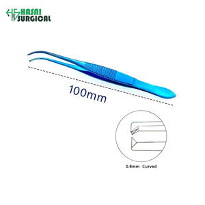 Pinzas para Tejidos, Pinzas Quirúrgicas Oftálmicas de Acero Inoxidable con Dientes Rectos de 0.3 mm, Juego de Instrumentos Quirúrgicos Manuales - Product Image 3