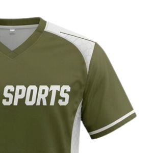 Maillot de lacrosse unisexe vert olive et blanc en polyester, coupe athlétique, léger, uniforme sportif, vêtements d'entraînement - Product Image 4
