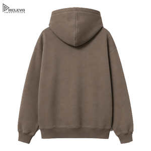 Custom Heavyweight Oversized Hoodie Mens Drop Shoulder Taupe <b>Brown</b> <b>Fleece</b> Pullover Sweatshirt / Streetwear Hoodies - Product Image 2