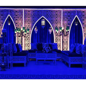 ฉากหลังงานแต่งงานแบบตัดเลเซอร์สวยงาม พร้อมติดตั้ง  ดีไซน์โมร็อกโกล่าสุด กรอบตัดเลเซอร์สีขาว ของตกแต่งงานอีเว้นท์จากสหรัฐอเมริกา - Product Image 1