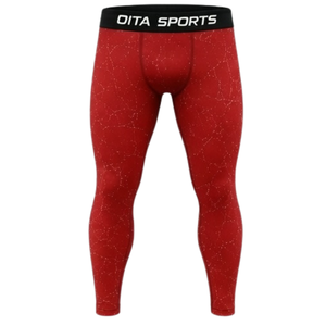 Conjunto Deportivo de Manga Larga y Leggings Rojos para Hombre, Ropa Deportiva de Compresión para Entrenamiento, Gimnasio, Ejercicio Físico y Atletismo - Product Image 4